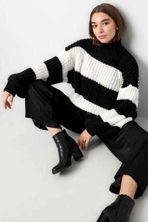 Warmer gestreifter Strickpullover h5 Bild2